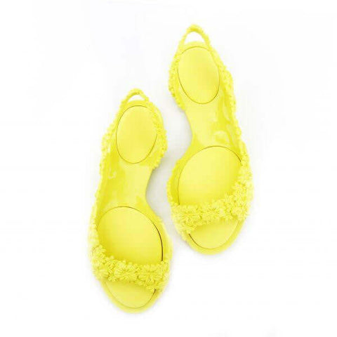 Flat Yellow Sandals for Women