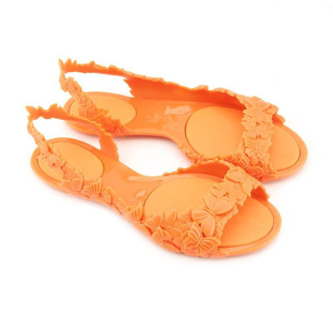 Sunies Butterfly Neon Orange Flat Sandals